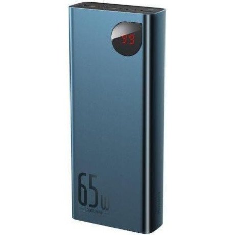 Внешний аккумулятор (павербанк) Baseus Adaman Metal Digital Display Quick Charge Power Bank 65W 20000mAh Blue (PPIMDA-D03)  Фото №0