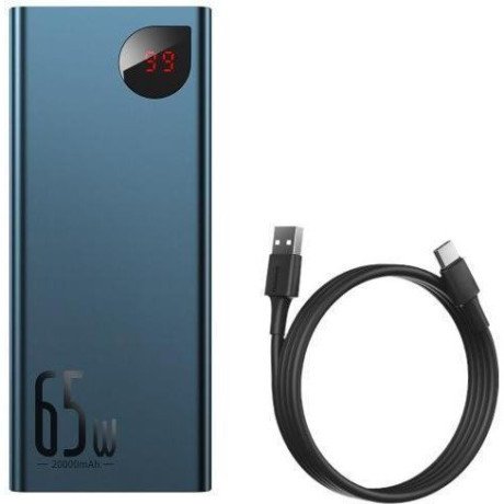 Внешний аккумулятор (павербанк) Baseus Adaman Metal Digital Display Quick Charge Power Bank 65W 20000mAh Blue (PPIMDA-D03)  Фото №4
