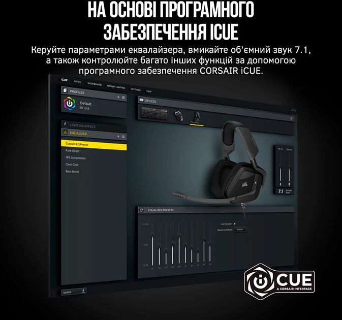 Навушники з мікрофоном Corsair Void RGB Elite USB Black (CA-9011203)  Фото №5