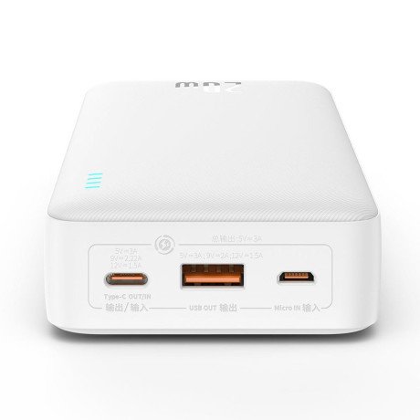 Внешний аккумулятор (павербанк) Baseus Airpow 20000mAh 20W White (PPAP20K)  Фото №2