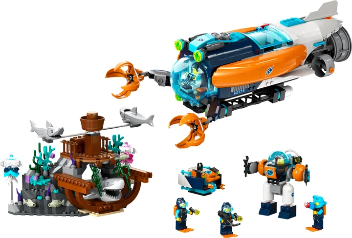 Блоковый конструктор LEGO City Глубоководная исследовательская подводная лодка (60379)  Фото №0