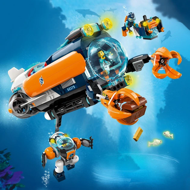 Блоковый конструктор LEGO City Глубоководная исследовательская подводная лодка (60379)  Фото №4
