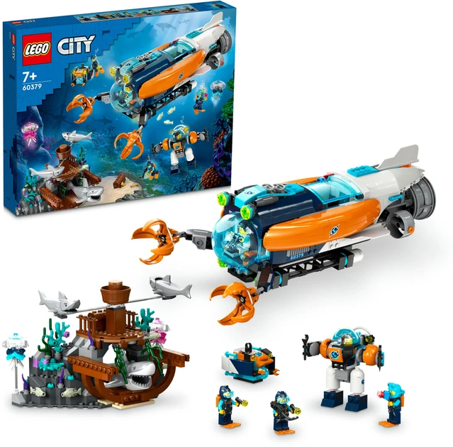 Блоковый конструктор LEGO City Глубоководная исследовательская подводная лодка (60379)  Фото №7