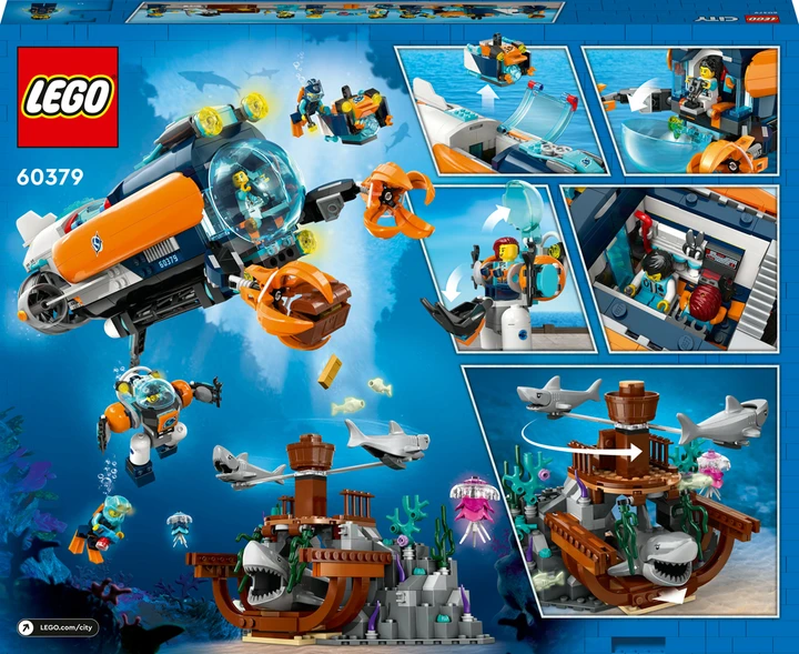 Блоковый конструктор LEGO City Глубоководная исследовательская подводная лодка (60379)  Фото №8