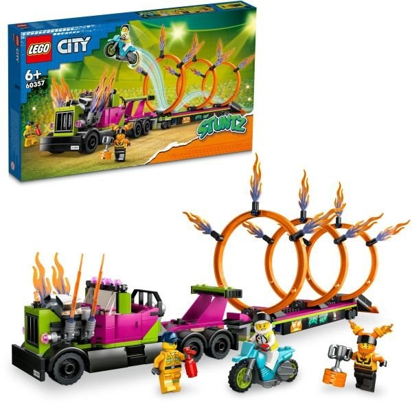 Блоковий конструктор LEGO City Завдання із каскадерською вантажівкою та вогняним колом (60357)  Фото №4