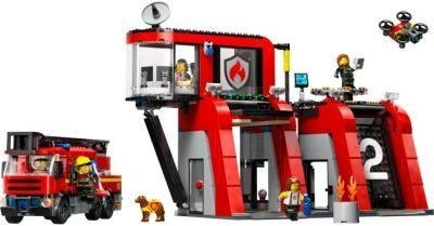 Блоковий конструктор LEGO City Пожежне депо з пожежною машиною (60414)  Фото №2