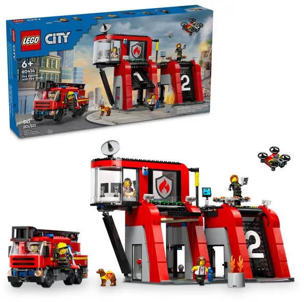 Блоковий конструктор LEGO City Пожежне депо з пожежною машиною (60414)  Фото №7