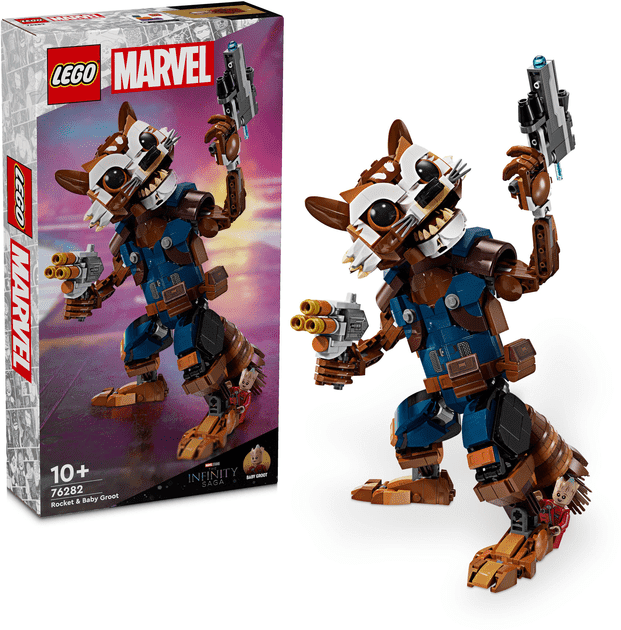 Блоковый конструктор LEGO Marvel Avengers Ракета и малыш Грут (76282)  Фото №1