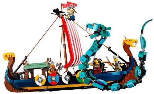 Блоковый конструктор LEGO Корабль викингов и Мидгардский змей (31132)  Фото №4