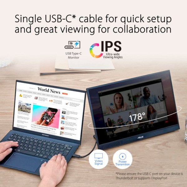 Портативный монитор Asus ZenScreen MB16QHG (90LM08NG-B01170)  Фото №4