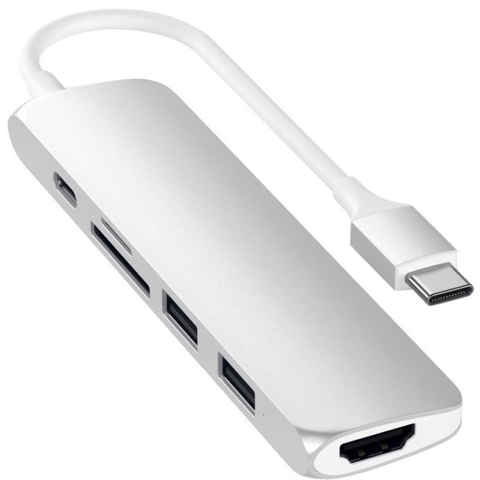 Мультипортовый адаптер Satechi Slim Aluminum Type-C Multi-Port Adapter 4K  Фото №2