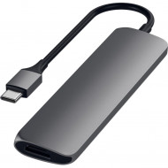 Мультипортовий адаптер Satechi Slim Aluminum Type-C Multi-Port Adapter with Type-C Charging Port Space Gray (ST-CMAM) 