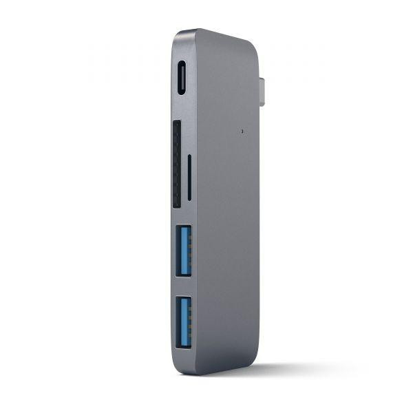 Мультипортовий адаптер Satechi Type-C USB 3.0 Pass-through HubSpace Gray (ST-TCUPM) 