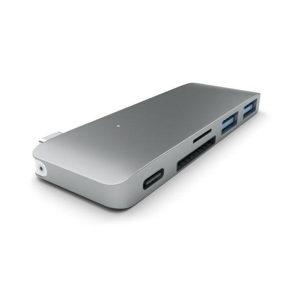 Мультипортовый адаптер Satechi Type-C USB 3.0 Pass-through HubSpace Gray (ST-TCUPM)  Фото №0