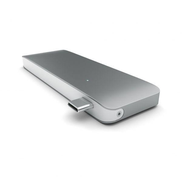 Мультипортовый адаптер Satechi Type-C USB 3.0 Pass-through HubSpace Gray (ST-TCUPM)  Фото №1