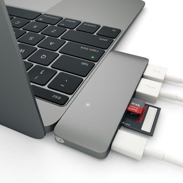 Мультипортовый адаптер Satechi Type-C USB 3.0 Pass-through HubSpace Gray (ST-TCUPM)  Фото №3