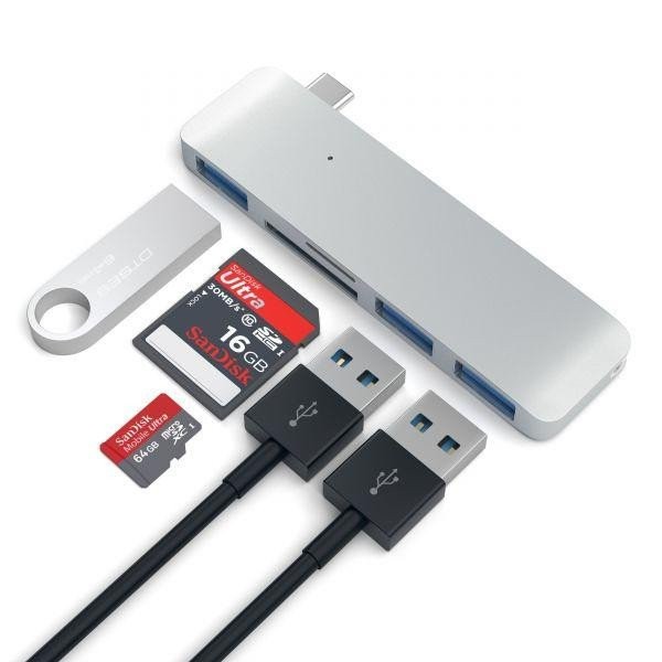 Мультипортовий адаптер Satechi Type-C USB Hub Silver (ST-TCUHS)  Фото №2