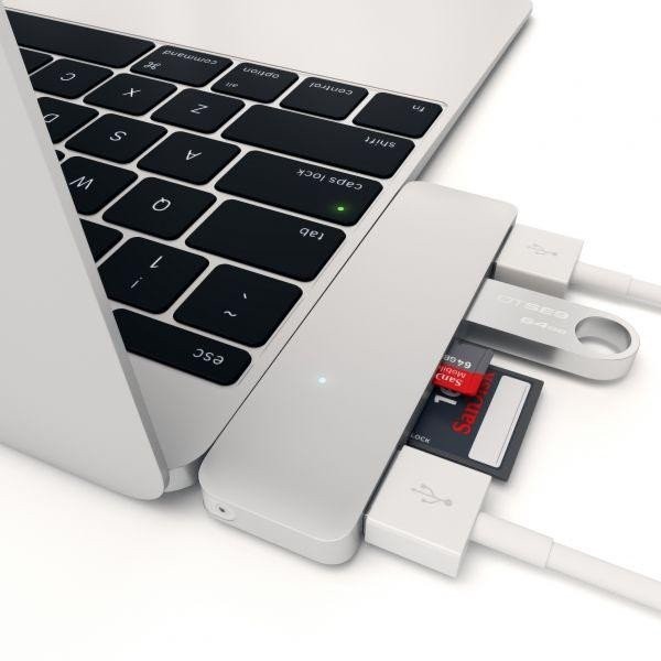 Мультипортовий адаптер Satechi Type-C USB Hub Silver (ST-TCUHS)  Фото №3