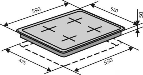 Варочная поверхность газовая Ventolux HG640-DA3 CS (AN)  Фото №5