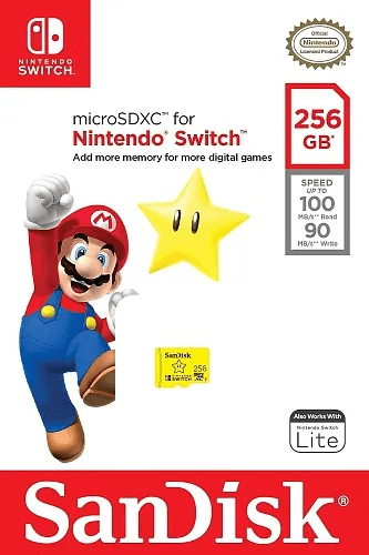 Карта пам&#039;яті SanDisk 256 GB microSDXC for Nintendo Switch SDSQXAO-256G-GNCZN  Фото №1