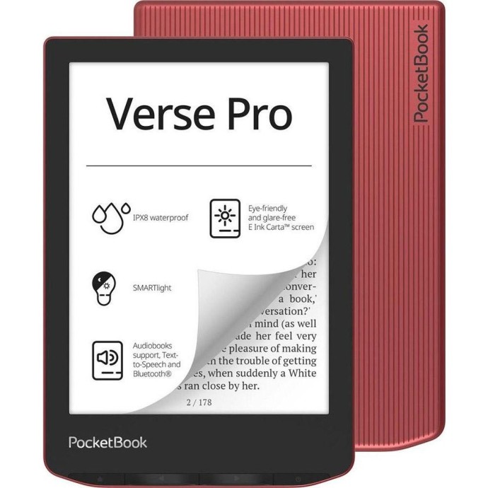 Електронна книга з підсвічуванням PocketBook 634 Verse Pro Passion Red (PB634-3-WW)