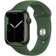 Смарт-годинник Apple Watch Series 7 GPS + Cellular 45mm Silver Stainless Steel Case w. Starlight Sport Band (MKJD3) Green Aluminum Case with Clover Sp 