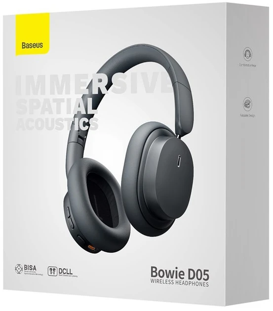 Наушники с микрофоном Baseus Bowie D05 Encok Wireless Grey (NGTD020213)  Фото №4