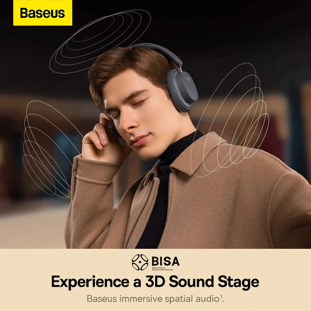 Наушники с микрофоном Baseus Bowie D05 Encok Wireless Grey (NGTD020213)  Фото №6