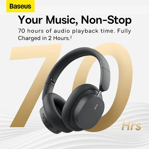 Наушники с микрофоном Baseus Bowie D05 Encok Wireless Grey (NGTD020213)  Фото №7