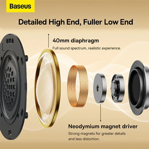 Наушники с микрофоном Baseus Bowie D05 Encok Wireless Grey (NGTD020213)  Фото №8