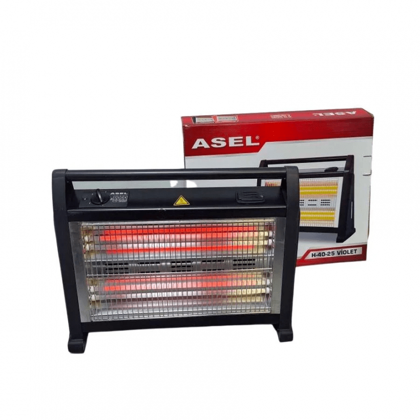 Обігрівач інфрачервоний кварцовий Asel H-40-25 (вентилятор + зволожувач) на 30 квадратів 1800 Вт  Фото №2