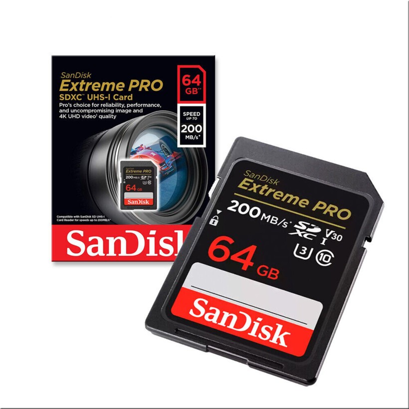 Карта пам&#039;яті SanDisk 64 GB SDXC UHS-I U3 V30 Extreme PRO (SDSDXXU-064G-GN4IN)  Фото №1
