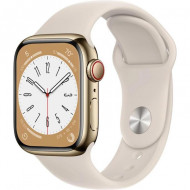 Смарт-годинник Apple Watch Series 8 GPS + Cellular 41mm Gold S. Steel Case w. Starlight S. Band (MNJC3/MNV93) 