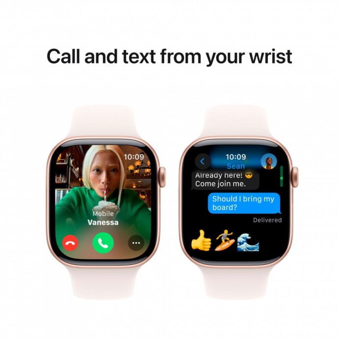 Смарт-годинник Apple Watch Series 10 GPS 42mm Rose Gold Alu. Case w. Light Blush Sport Band - M/L (MWWJ3)  Фото №2