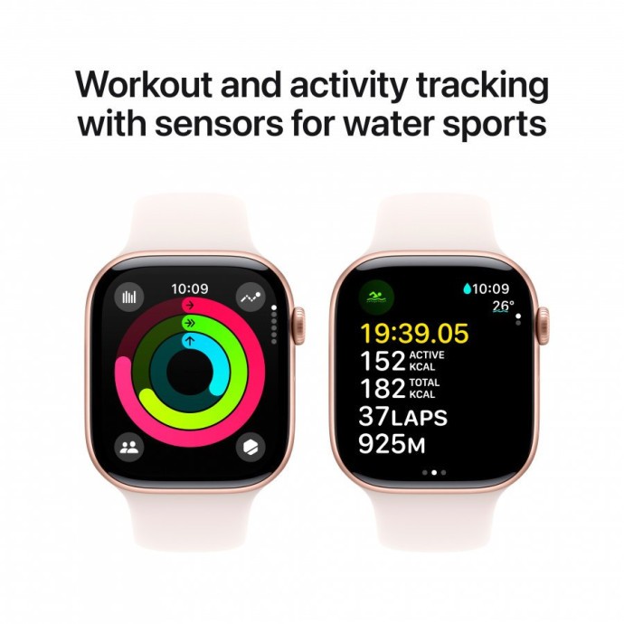 Смарт-годинник Apple Watch Series 10 GPS 42mm Rose Gold Alu. Case w. Light Blush Sport Band - M/L (MWWJ3)  Фото №8