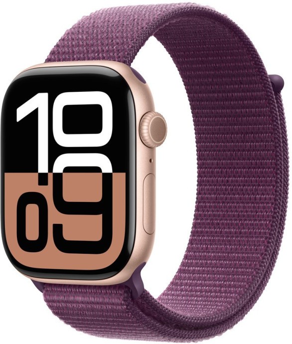 Смарт-годинник Apple Watch Series 10 GPS 42mm Rose Gold Aluminum Case w. Plum Sport Loop (MWWK3)  Фото №0