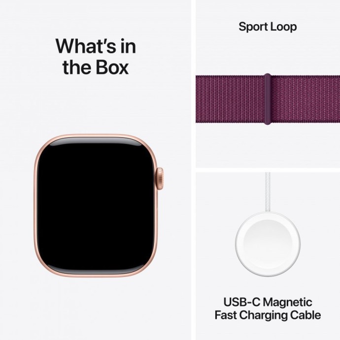 Смарт-годинник Apple Watch Series 10 GPS 42mm Rose Gold Aluminum Case w. Plum Sport Loop (MWWK3)  Фото №4