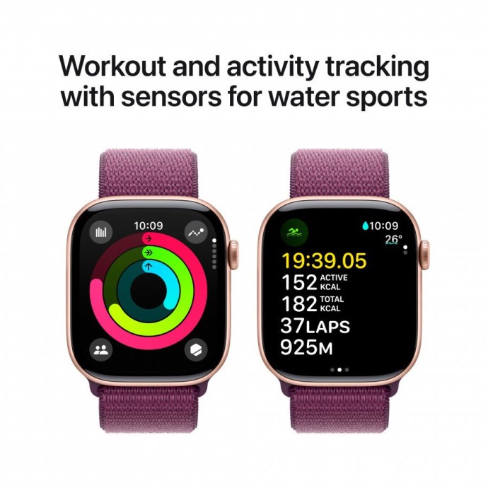 Смарт-годинник Apple Watch Series 10 GPS 42mm Rose Gold Aluminum Case w. Plum Sport Loop (MWWK3)  Фото №5