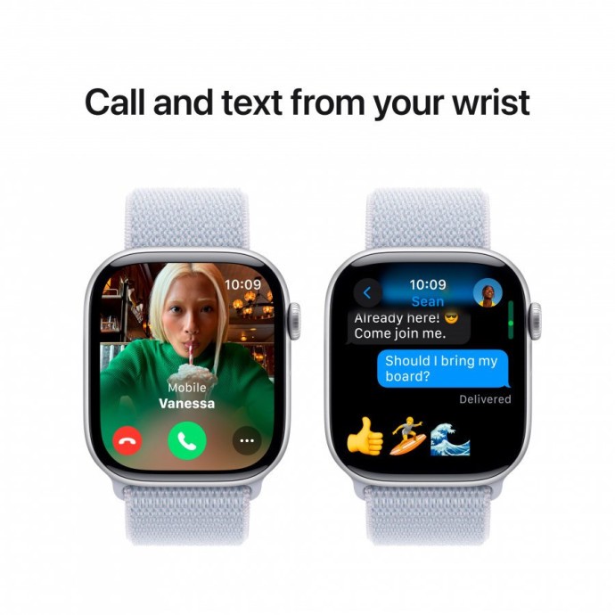 Смарт-годинник Apple Watch Series 10 GPS 42mm Silver Aluminum Case w. Blue Cloud Sport Loop (MWWD3)  Фото №1