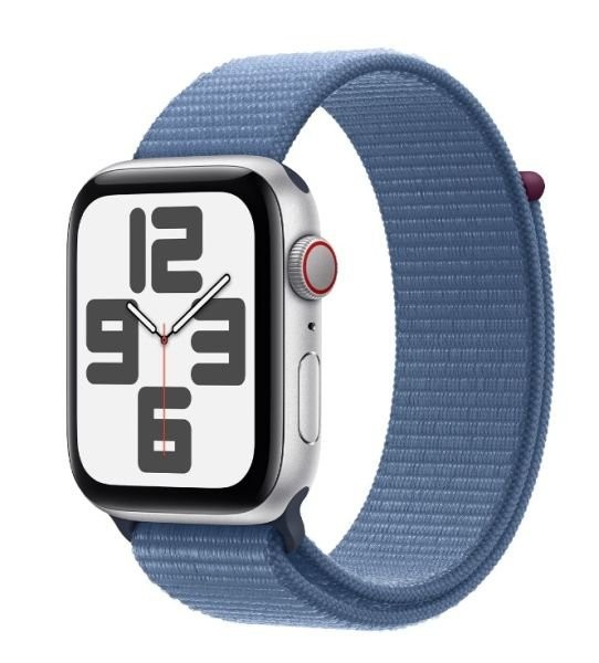 Смарт-годинник Apple Watch SE 2 GPS + Cellular 44mm Silver Aluminum Case with Winter Blue Sport Loop (MRHL3)  Фото №0