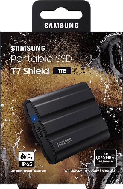 SSD накопитель Samsung T7 Shield  накопитель Samsung T7 Shield 1TB Black (MU-PE1T0S)  Фото №8