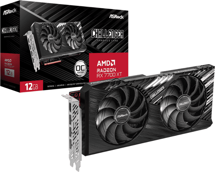 Видеокарта ASRock Radeon RX 7700 XT Challenger 12GB OC (RX7700XT CL 12GO)  Фото №3