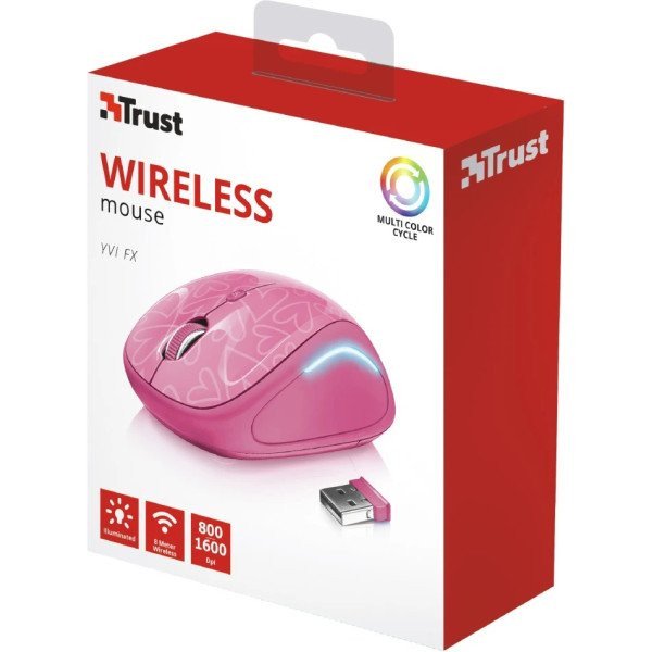 Мышь Trust Yvi FX Wireless Mouse Pink (22336)  Фото №3