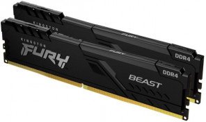 Память для настольных компьютеров Kingston FURY 32GB (2x16GB) DDR4 3200MHz Beast Black (KF432C16BB1K