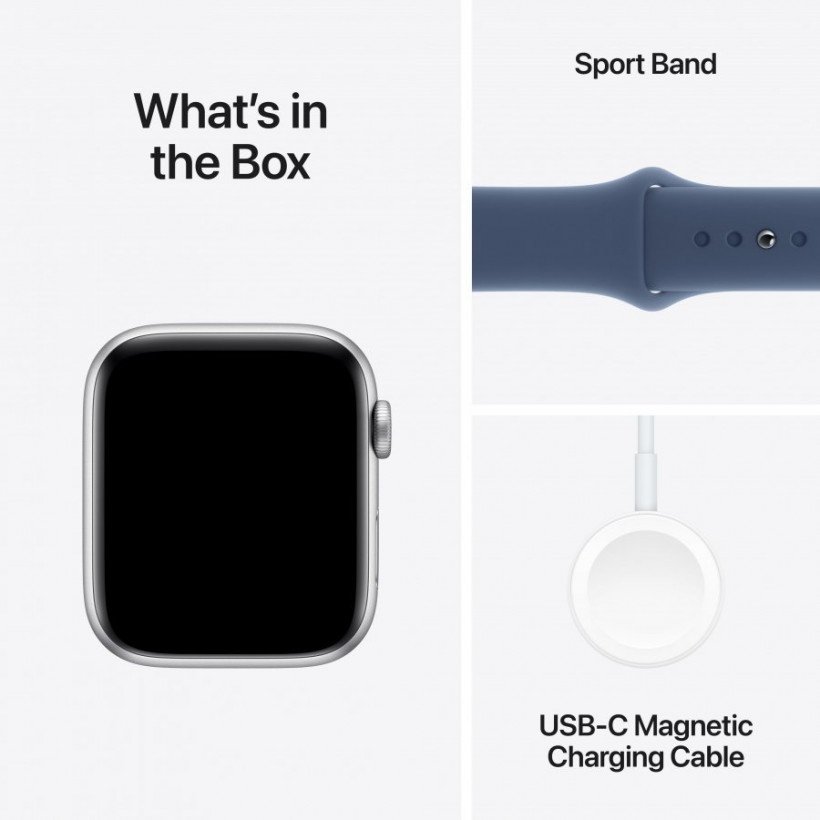 Смарт-часы Apple Watch SE 2 GPS 40mm Silver Aluminium Case w. Denim Sport Band - S/M (MXEC3)  Фото №2