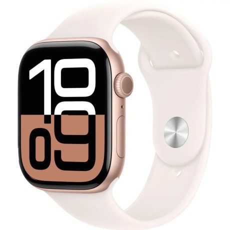 Смарт-годинник Apple Watch Series 10 GPS + Cellular 42mm Rose Gold Alu. Case w. Light Blush Sport Band - S/M (MWX93)  Фото №0