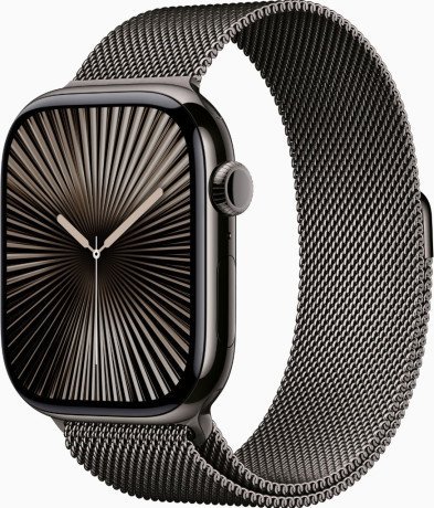 Смарт-годинник Apple Watch Series 10 GPS + Cellular 46mm Slate Titanium Case w. Slate Milanese Loop - S/M (MC7R4)  Фото №0