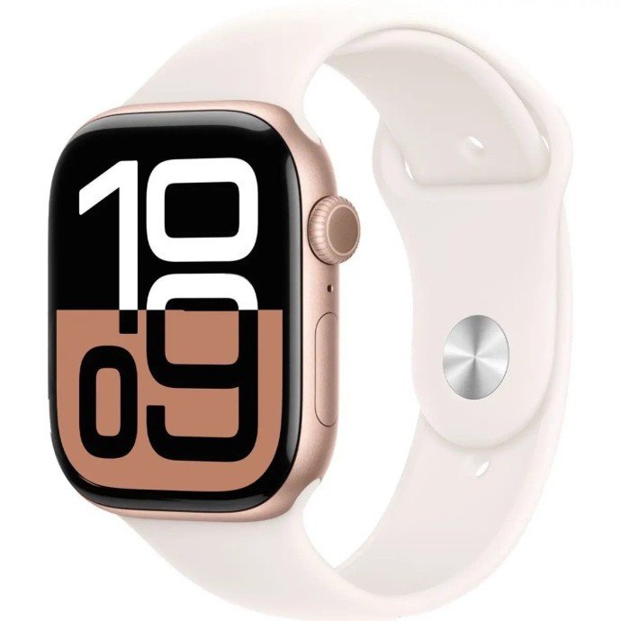 Смарт-часы Apple Watch Series 10 GPS + Cellular 46mm Rose Gold Alu. Case w. Light Blush Sport Band - S/M (MWY63)  Фото №0