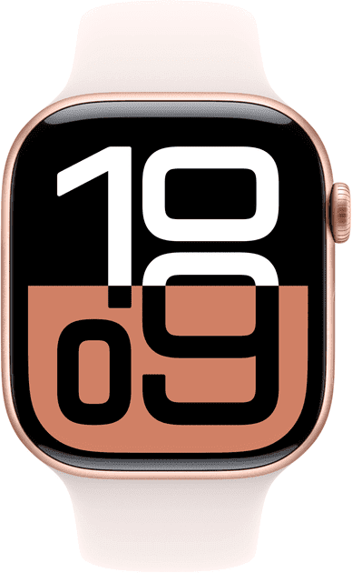 Смарт-часы Apple Watch Series 10 GPS 46mm Rose Gold Alu. Case w. Light Blush Sport Band - S/M (MWWT3)