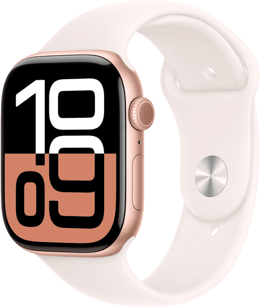 Смарт-часы Apple Watch Series 10 GPS 46mm Rose Gold Alu. Case w. Light Blush Sport Band - S/M (MWWT3)  Фото №0